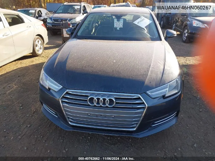 2017 Audi A4 2.0T Premium VIN: WAUANAF46HN060267 Lot: 40762662