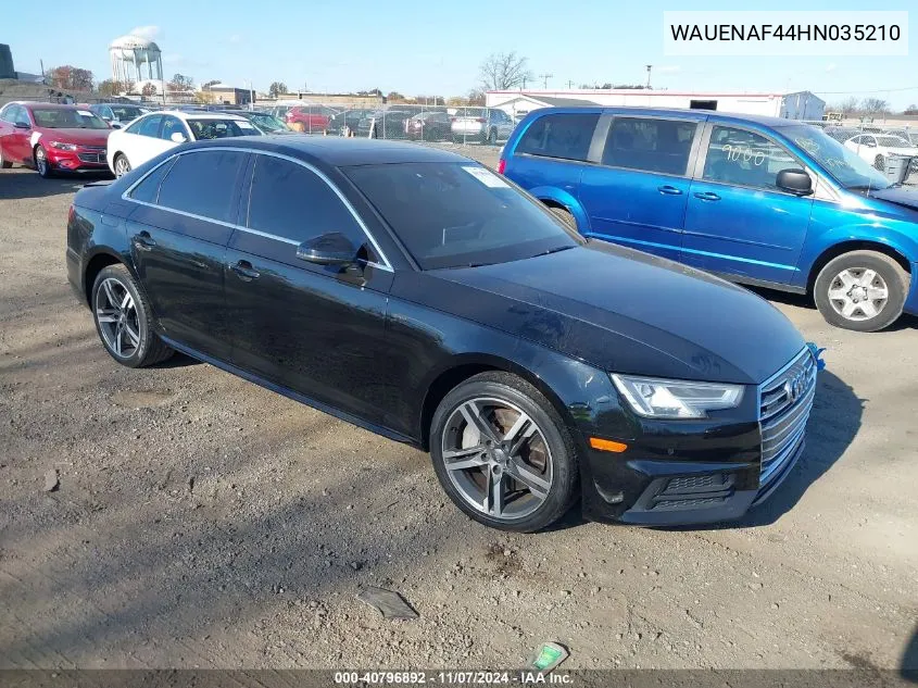 2017 Audi A4 2.0T Premium VIN: WAUENAF44HN035210 Lot: 40796892