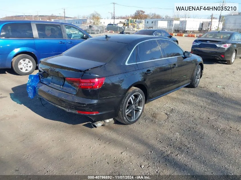 2017 Audi A4 2.0T Premium VIN: WAUENAF44HN035210 Lot: 40796892