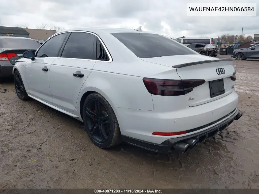 2017 Audi A4 2.0T Premium VIN: WAUENAF42HN066584 Lot: 40871283