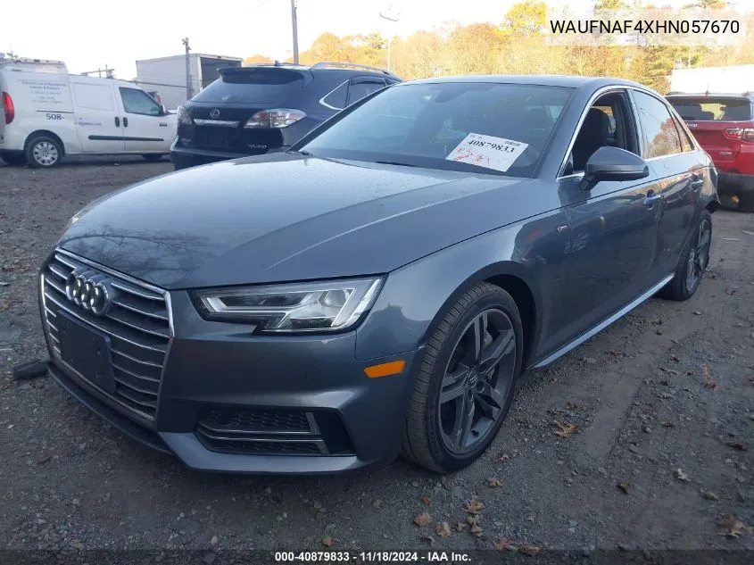 2017 Audi A4 2.0T Premium VIN: WAUFNAF4XHN057670 Lot: 40879833