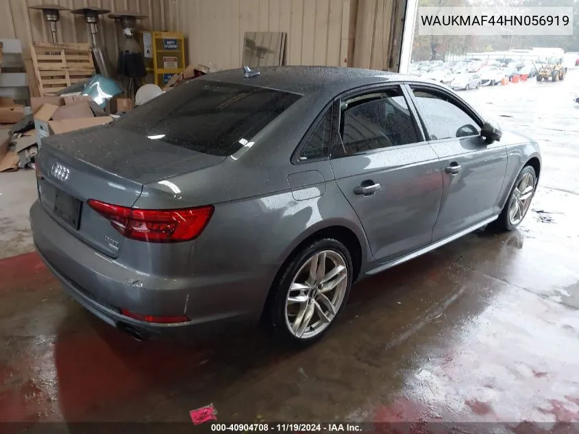 2017 Audi A4 2.0T Season Of Audi Ultra Premium VIN: WAUKMAF44HN056919 Lot: 40904708