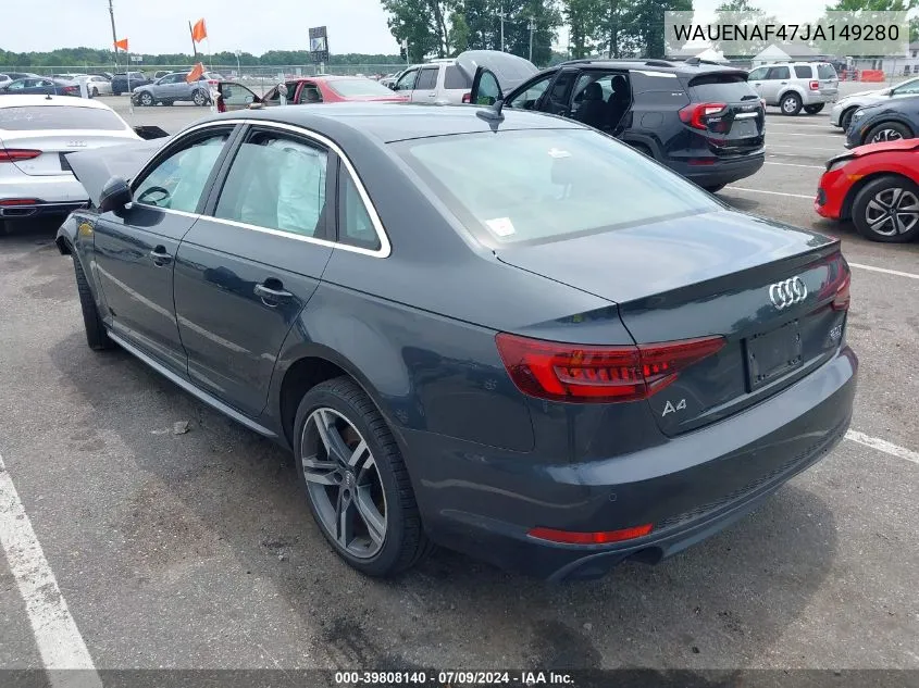 WAUENAF47JA149280 2018 Audi A4 2.0T Premium/2.0T Tech Premium