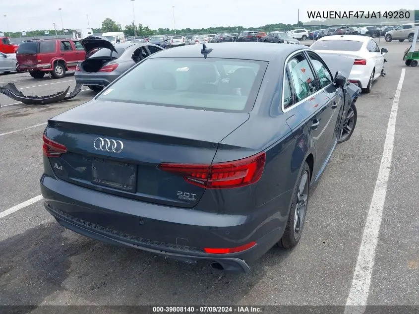 WAUENAF47JA149280 2018 Audi A4 2.0T Premium/2.0T Tech Premium