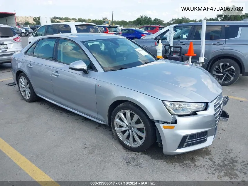 2018 Audi A4 2.0T Tech Ultra Premium/2.0T Ultra Premium VIN: WAUKMAF47JA067782 Lot: 39906317