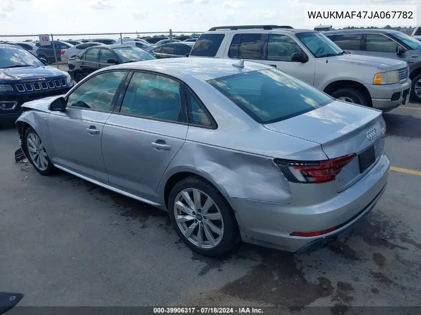 2018 Audi A4 2.0T Tech Ultra Premium/2.0T Ultra Premium VIN: WAUKMAF47JA067782 Lot: 39906317