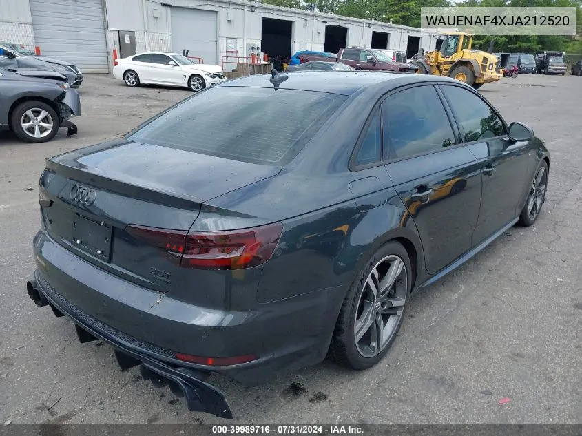 2018 Audi A4 2.0T Premium/2.0T Tech Premium VIN: WAUENAF4XJA212520 Lot: 39989716