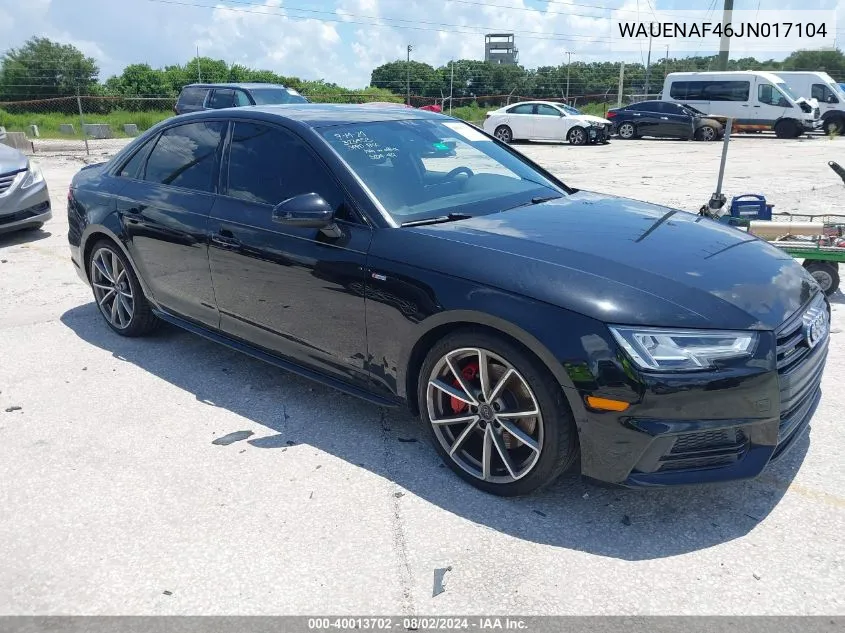 WAUENAF46JN017104 2018 Audi A4 2.0T Premium/2.0T Tech Premium