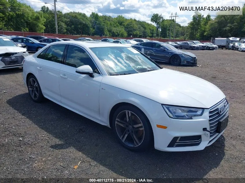 2018 Audi A4 2.0T Tech Ultra Premium/2.0T Ultra Premium VIN: WAULMAF43JA209470 Lot: 40112775