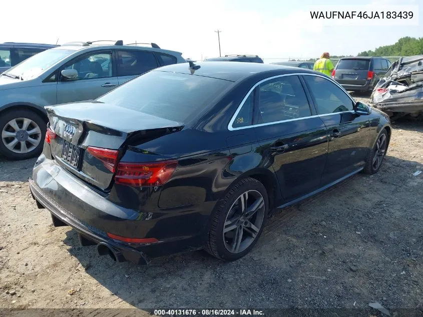 WAUFNAF46JA183439 2018 Audi A4 2.0T Premium