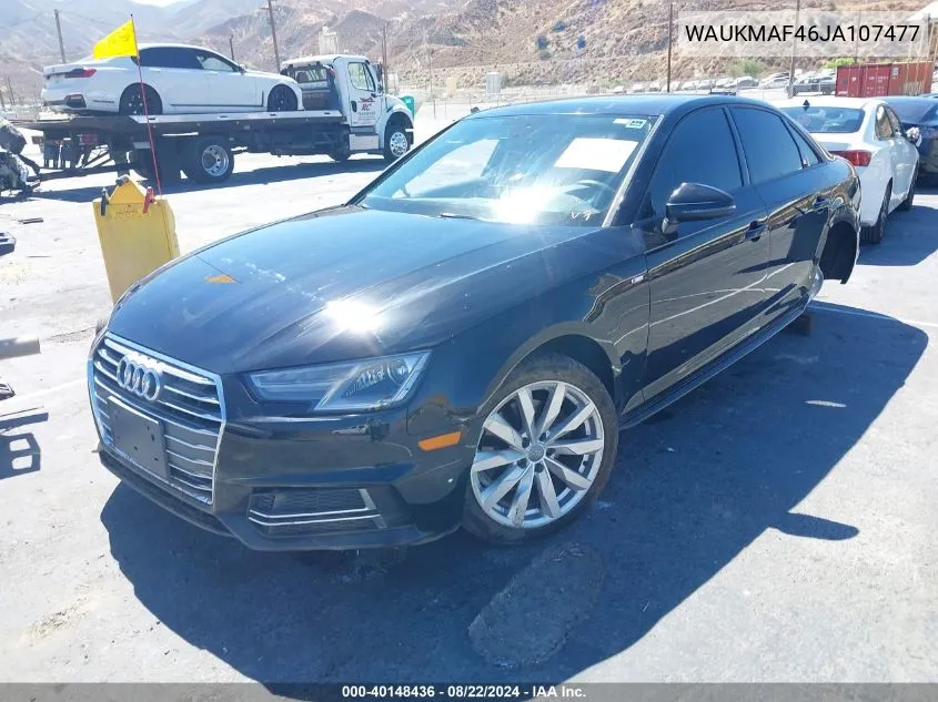 2018 Audi A4 2.0T Tech Ultra Premium/2.0T Ultra Premium VIN: WAUKMAF46JA107477 Lot: 40148436