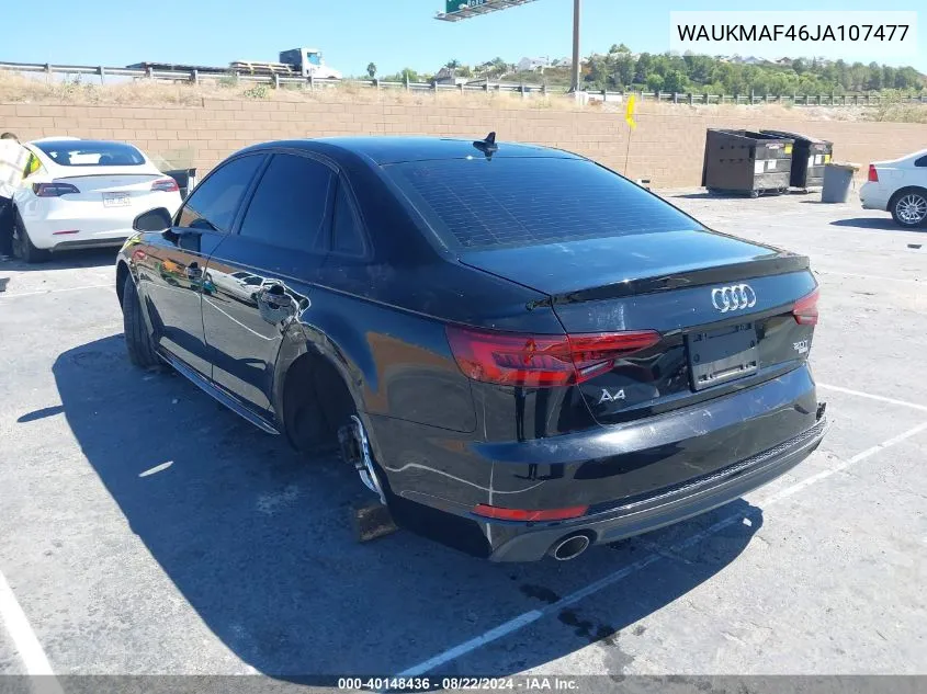 2018 Audi A4 2.0T Tech Ultra Premium/2.0T Ultra Premium VIN: WAUKMAF46JA107477 Lot: 40148436