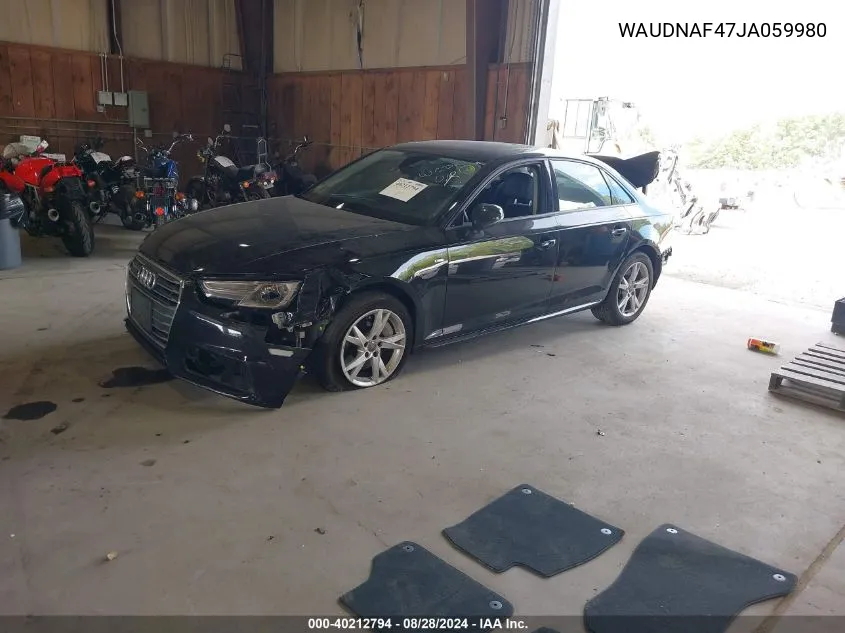 WAUDNAF47JA059980 2018 Audi A4 2.0T Premium/2.0T Tech Premium