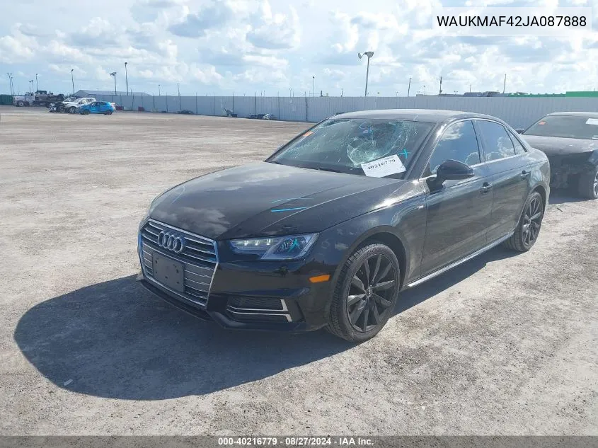 WAUKMAF42JA087888 2018 Audi A4 2.0T Tech Ultra Premium/2.0T Ultra Premium