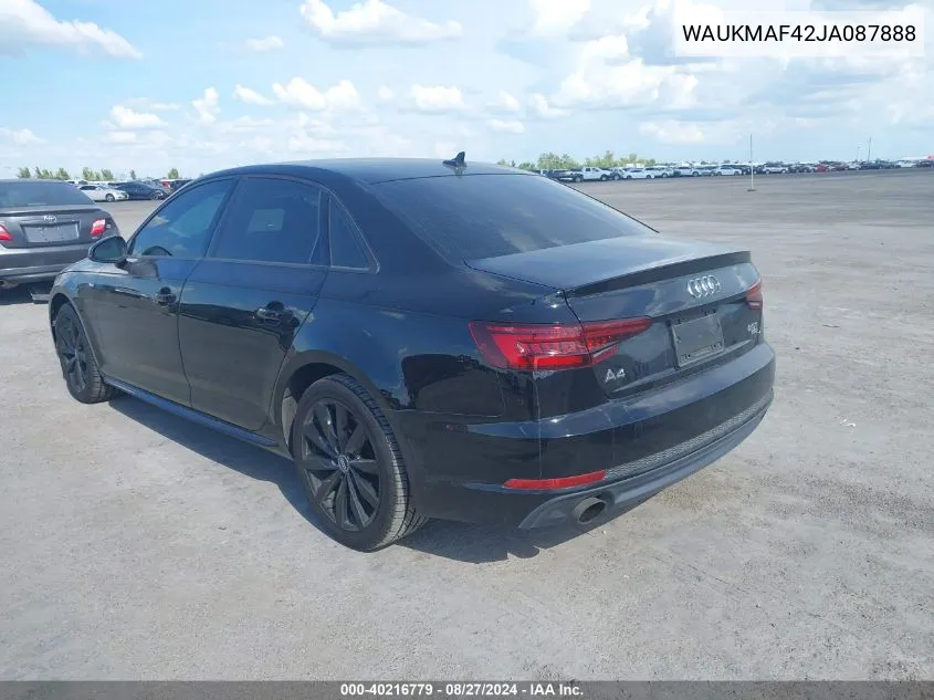 WAUKMAF42JA087888 2018 Audi A4 2.0T Tech Ultra Premium/2.0T Ultra Premium