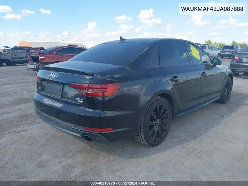 WAUKMAF42JA087888 2018 Audi A4 2.0T Tech Ultra Premium/2.0T Ultra Premium