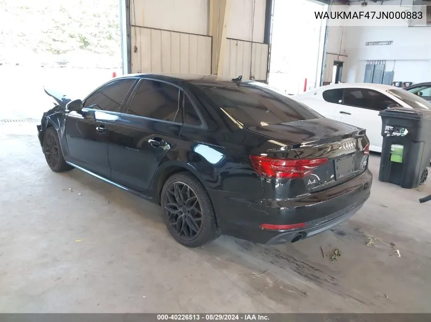 2018 Audi A4 2.0T Tech Ultra Premium/2.0T Ultra Premium VIN: WAUKMAF47JN000883 Lot: 40226513