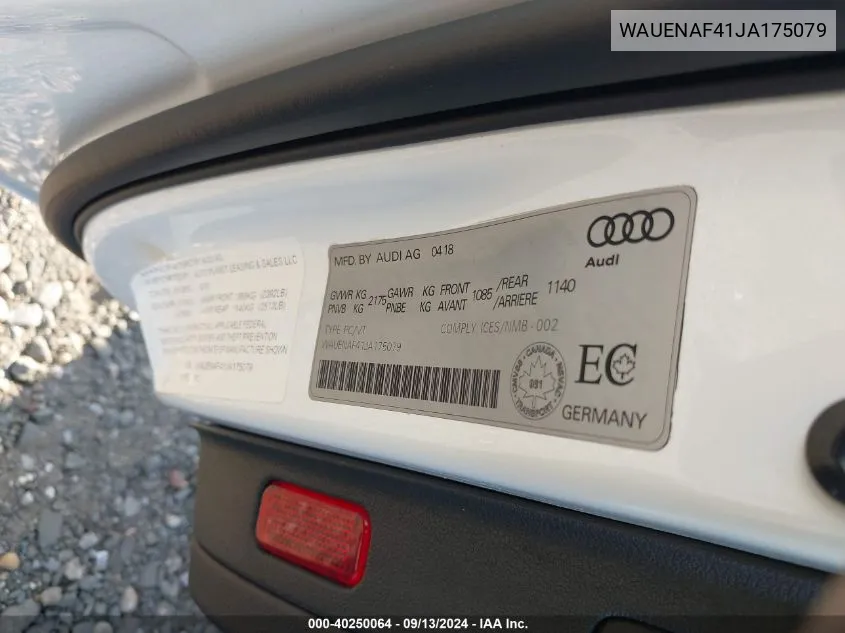 WAUENAF41JA175079 2018 Audi A4 Premium Plus