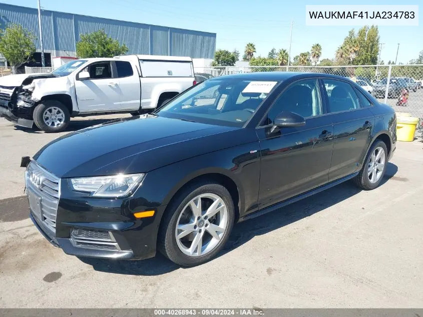 2018 Audi A4 2.0T Tech Ultra Premium/2.0T Ultra Premium VIN: WAUKMAF41JA234783 Lot: 40268943