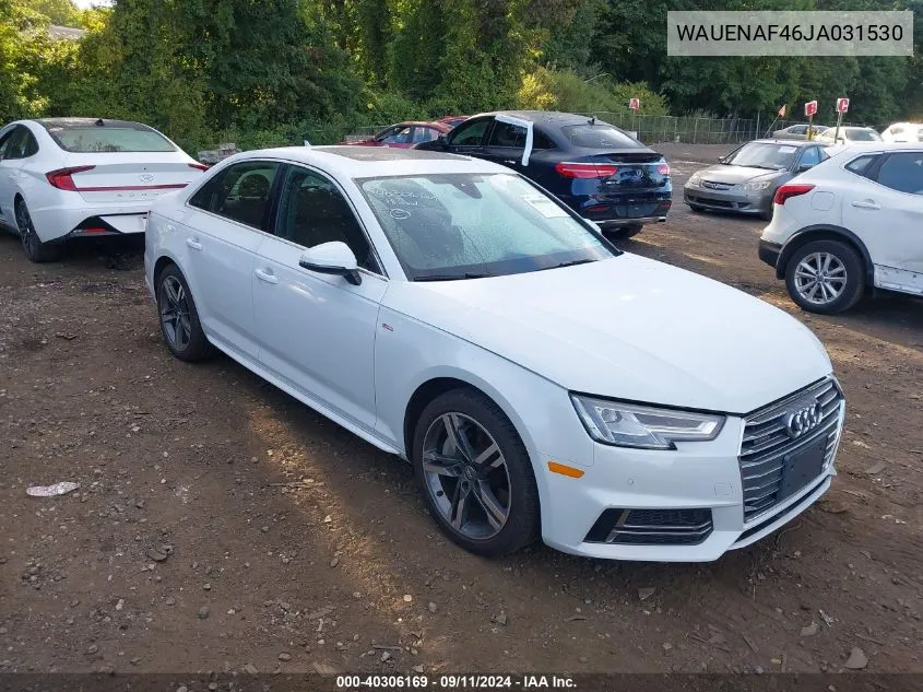 2018 Audi A4 Premium Plus VIN: WAUENAF46JA031530 Lot: 40306169