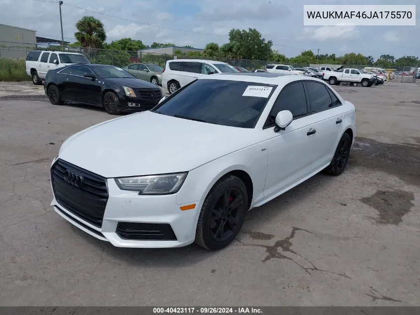 2018 Audi A4 Premium VIN: WAUKMAF46JA175570 Lot: 40423117