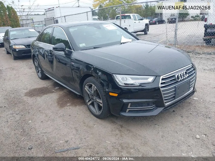 WAUENAF45JA026268 2018 Audi A4 2.0T Premium/2.0T Tech Premium