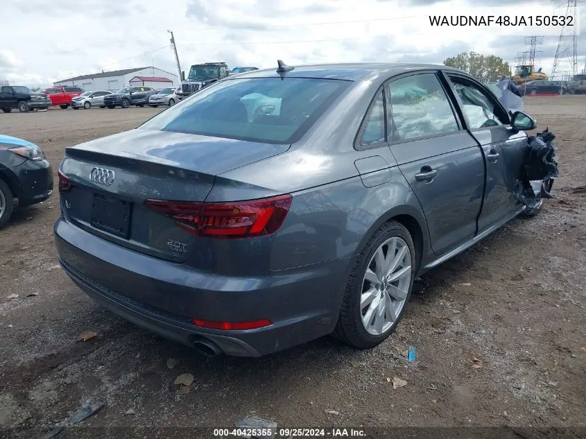 WAUDNAF48JA150532 2018 Audi A4 2.0T Premium/2.0T Tech Premium