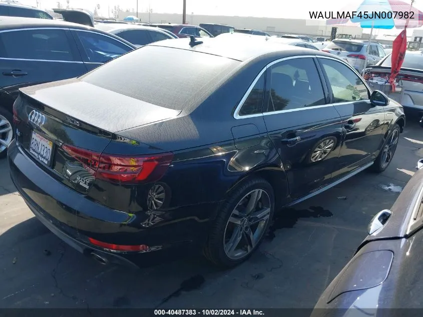 WAULMAF45JN007982 2018 Audi A4 Premium Plus