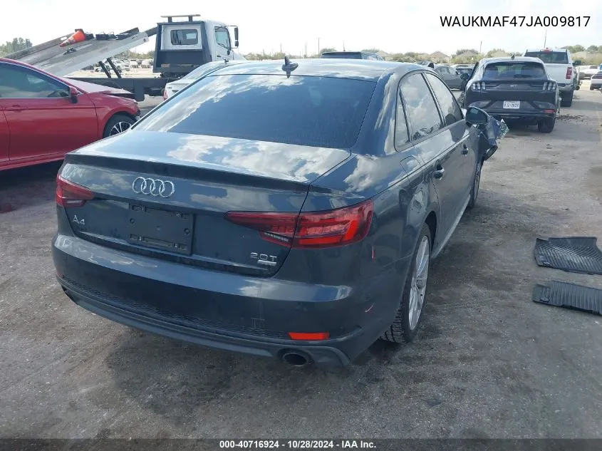 2018 Audi A4 2.0T Tech Ultra Premium/2.0T Ultra Premium VIN: WAUKMAF47JA009817 Lot: 40716924