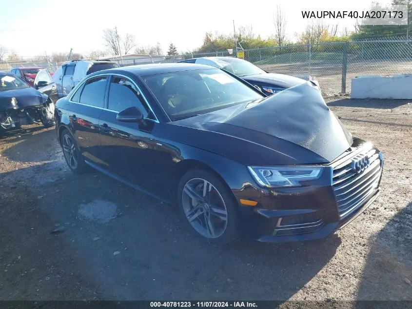 2018 Audi A4 2.0T Premium/2.0T Tech Premium VIN: WAUPNAF40JA207173 Lot: 40781223