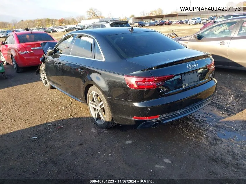 2018 Audi A4 2.0T Premium/2.0T Tech Premium VIN: WAUPNAF40JA207173 Lot: 40781223