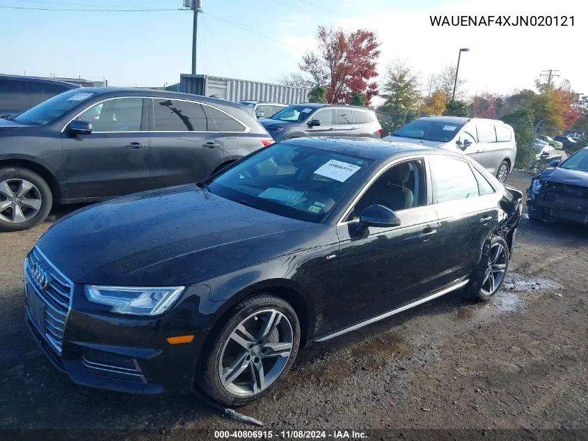 2018 Audi A4 2.0T Premium VIN: WAUENAF4XJN020121 Lot: 40806915