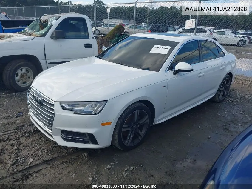 WAULMAF41JA212898 2018 Audi A4 2.0T Tech Ultra Premium/2.0T Ultra Premium