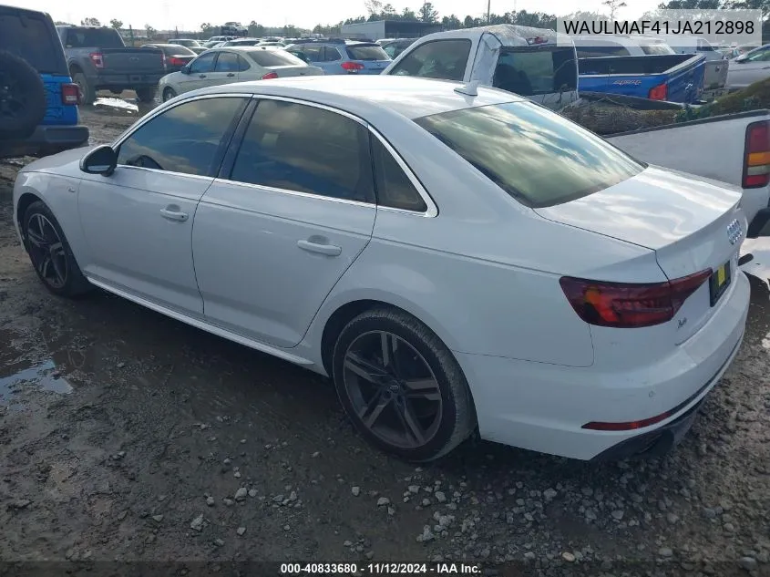 WAULMAF41JA212898 2018 Audi A4 2.0T Tech Ultra Premium/2.0T Ultra Premium