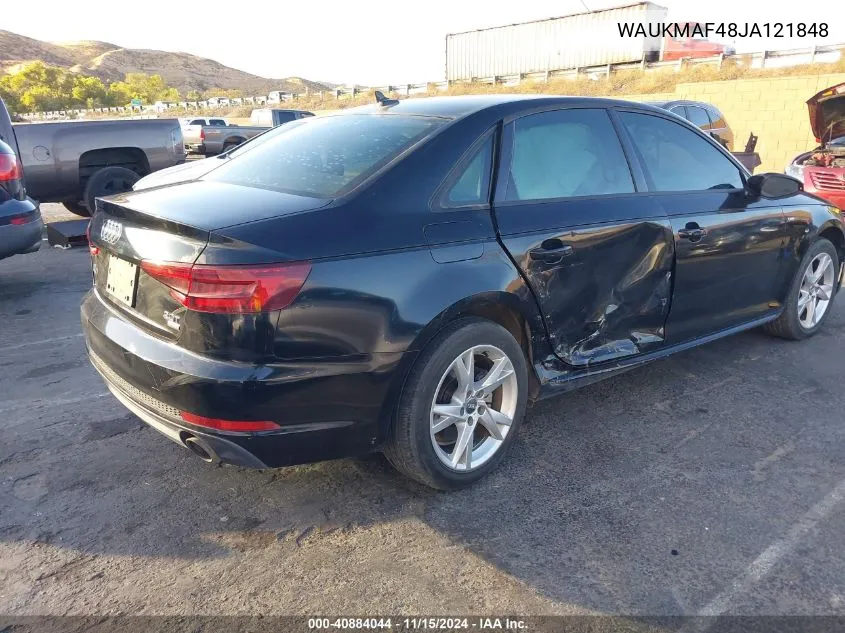 2018 Audi A4 2.0T Tech Ultra Premium/2.0T Ultra Premium VIN: WAUKMAF48JA121848 Lot: 40884044