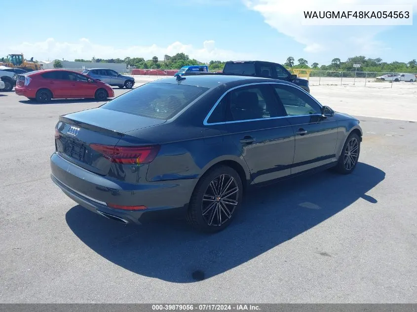 2019 Audi A4 40 Premium/40 Titanium Premium VIN: WAUGMAF48KA054563 Lot: 39879056