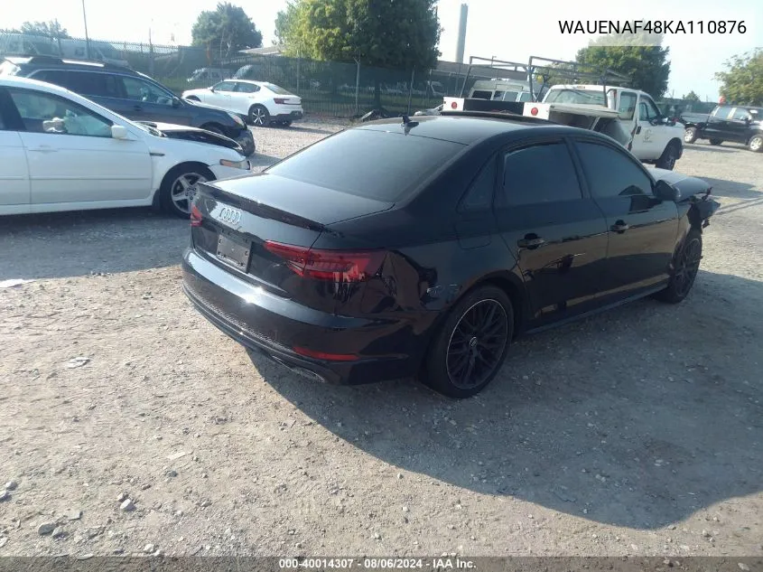 2019 Audi A4 45 Premium VIN: WAUENAF48KA110876 Lot: 40014307