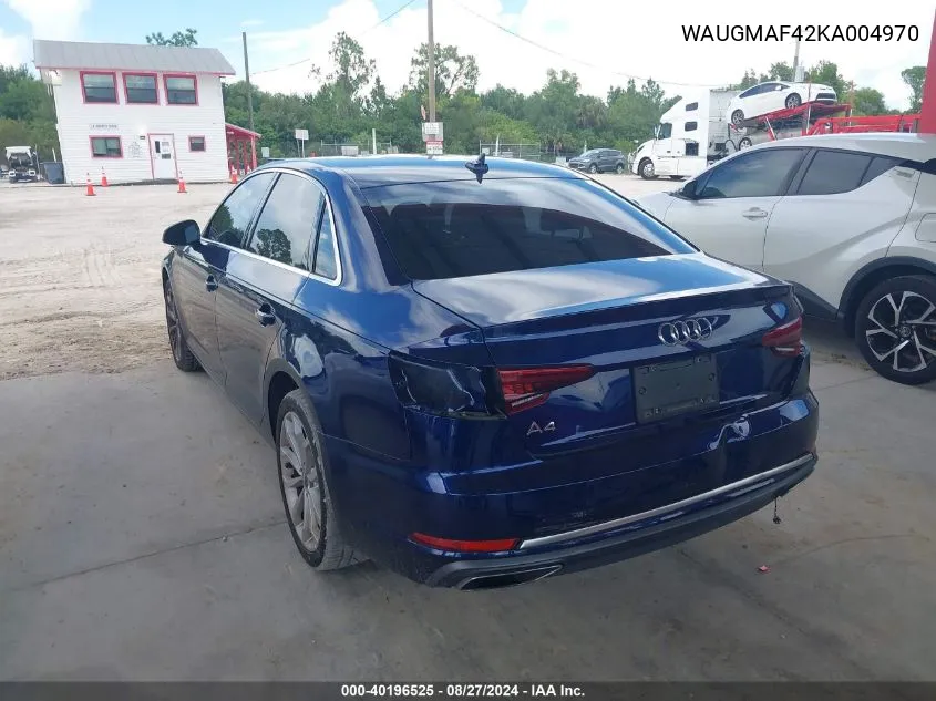 WAUGMAF42KA004970 2019 Audi A4 40 Titanium Premium