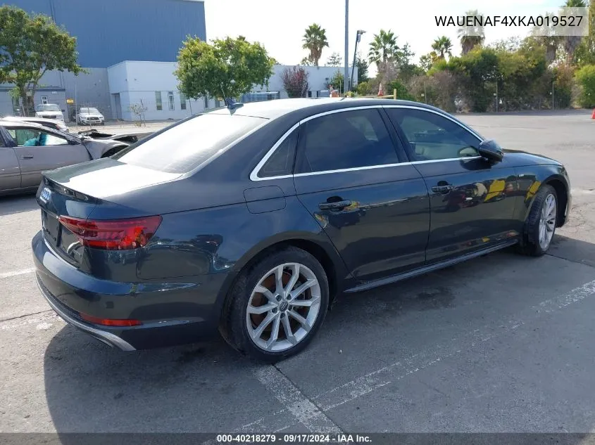 WAUENAF4XKA019527 2019 Audi A4 45 Premium