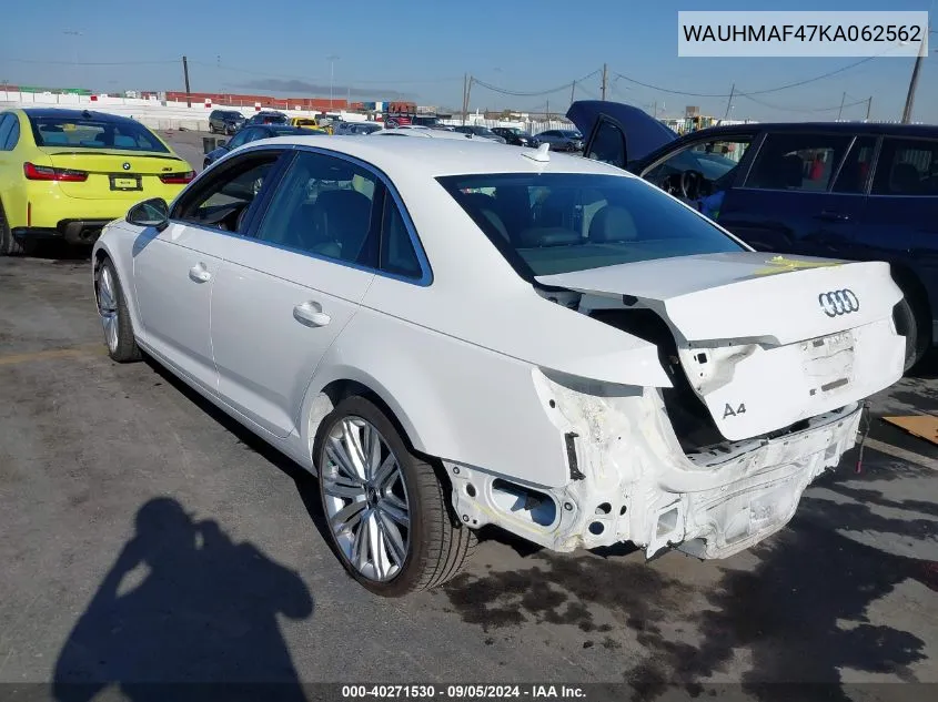 WAUHMAF47KA062562 2019 Audi A4 40 Premium