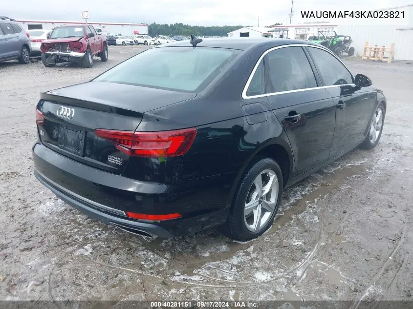 WAUGMAF43KA023821 2019 Audi A4 40 Premium/40 Titanium Premium