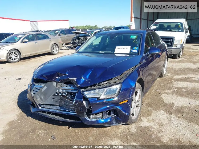 2019 Audi A4 40 Premium/40 Titanium Premium VIN: WAUGMAF47KA042162 Lot: 40286197