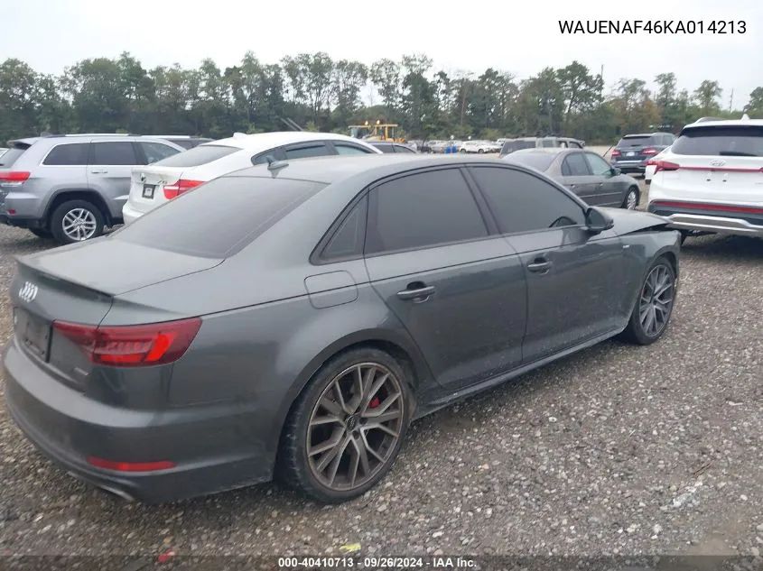 2019 Audi A4 Premium Plus VIN: WAUENAF46KA014213 Lot: 40410713