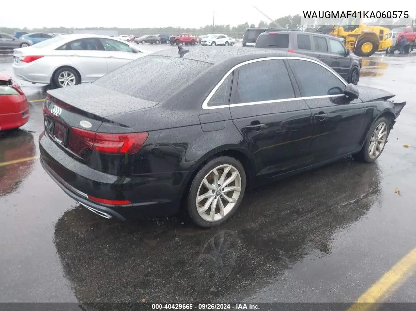 2019 Audi A4 40 Premium/40 Titanium Premium VIN: WAUGMAF41KA060575 Lot: 40429669