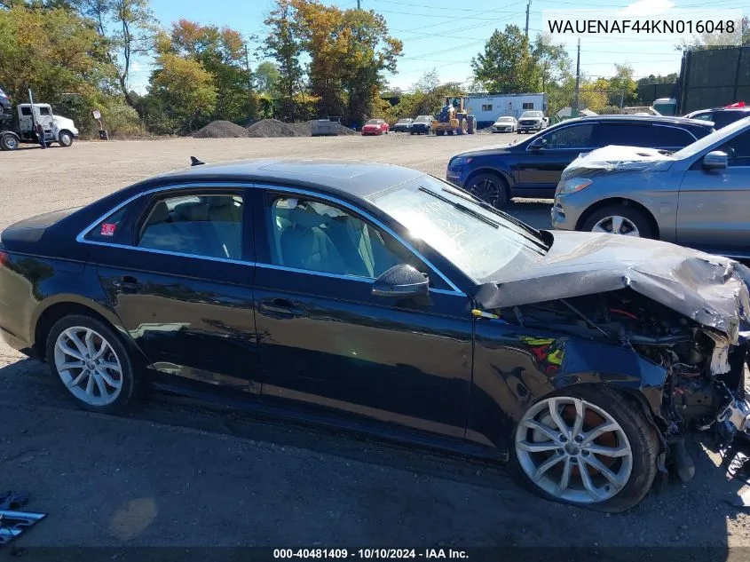 2019 Audi A4 45 Premium VIN: WAUENAF44KN016048 Lot: 40481409