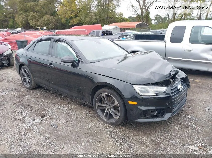 2019 Audi A4 40 Premium/40 Titanium Premium VIN: WAUGMAF47KN013642 Lot: 40797977