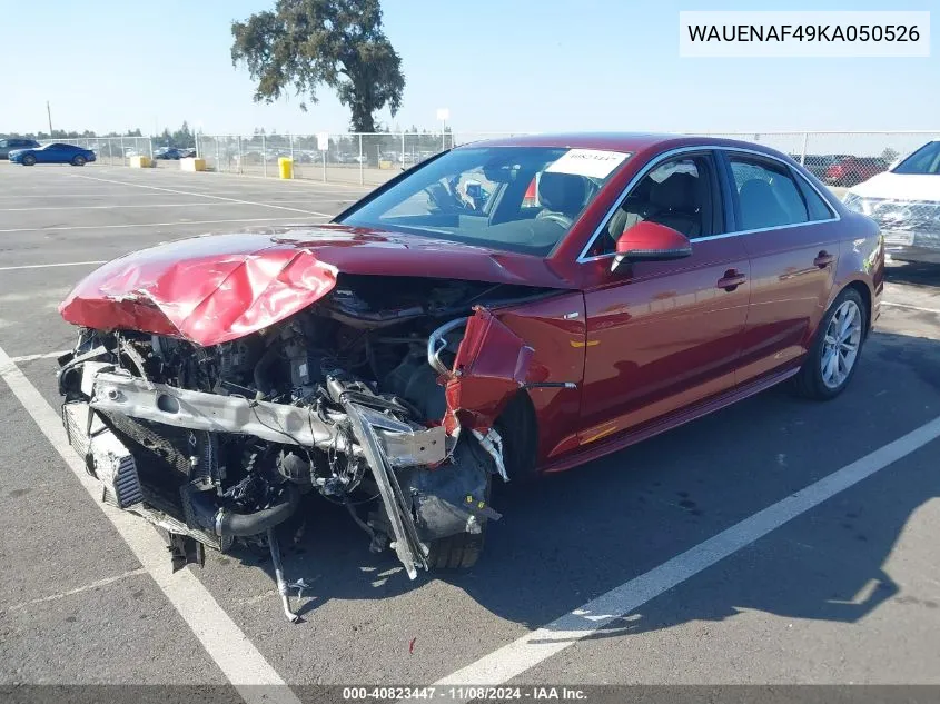 2019 Audi A4 45 Premium VIN: WAUENAF49KA050526 Lot: 40823447