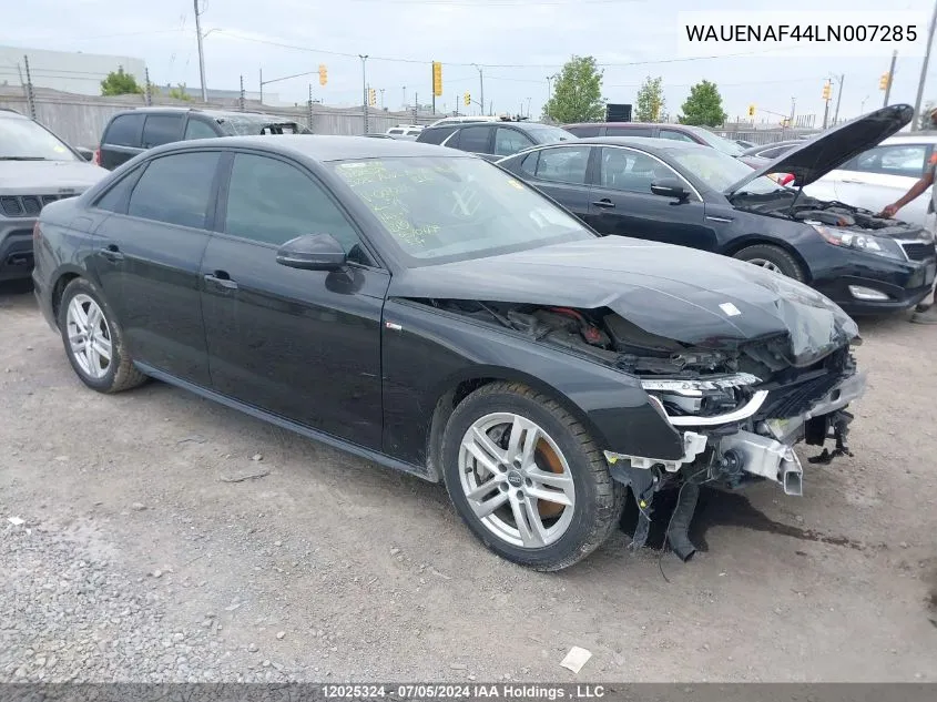 2020 Audi A4 Premium Plus VIN: WAUENAF44LN007285 Lot: 12025324