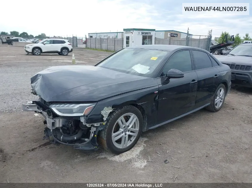 2020 Audi A4 Premium Plus VIN: WAUENAF44LN007285 Lot: 12025324