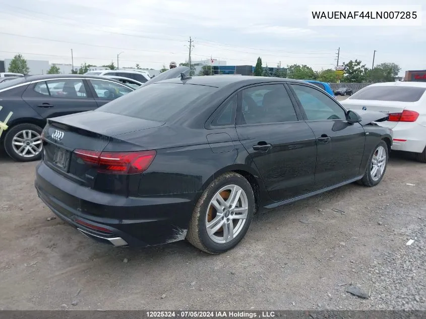 2020 Audi A4 Premium Plus VIN: WAUENAF44LN007285 Lot: 12025324